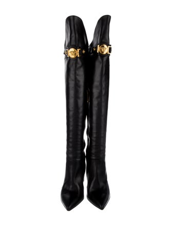 Versace Medusa Insignia Leather Boots