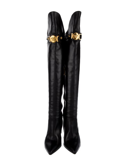 Versace Medusa Insignia Leather Boots