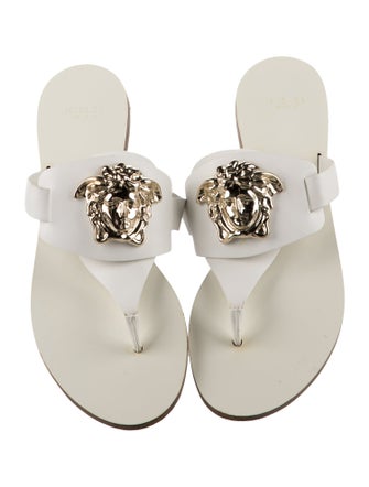 Versace Medusa Insignia Leather Slides