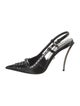 Versace Leather Studded Accents Slingback Pumps