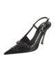 Versace Leather Studded Accents Slingback Pumps