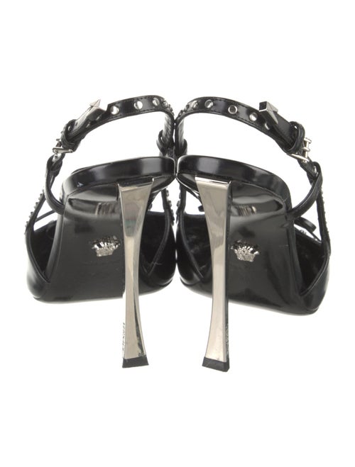 Versace Leather Studded Accents Slingback Pumps