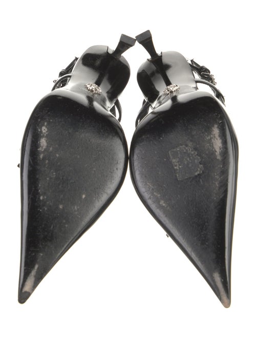 Versace Leather Studded Accents Slingback Pumps