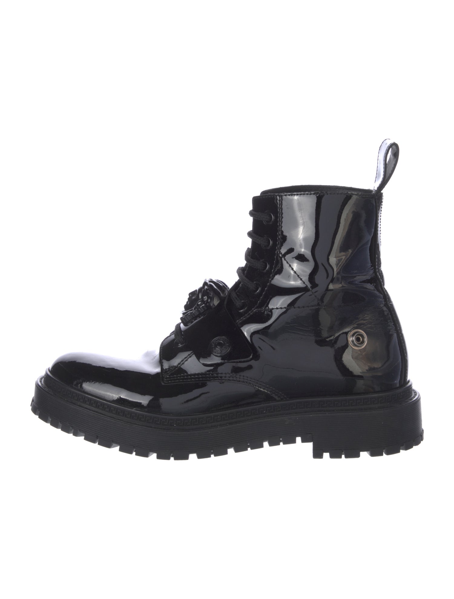Versace Patent Leather Combat Boots