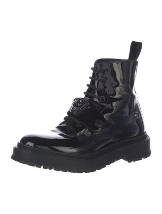Versace Patent Leather Combat Boots