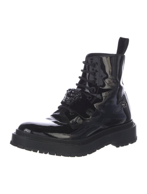 Versace Patent Leather Combat Boots