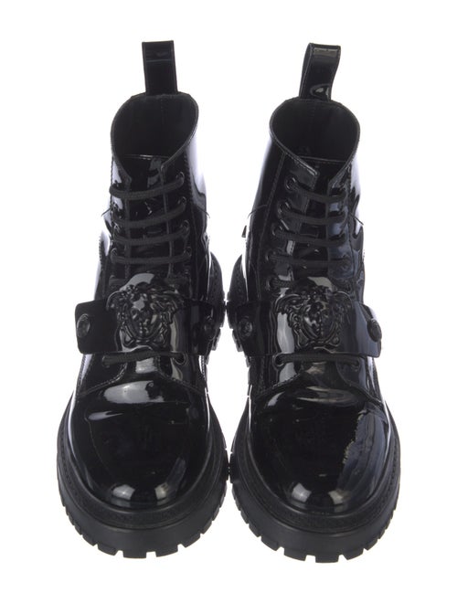 Versace Patent Leather Combat Boots