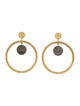 Versace Two-Tone Drop Hoop Earrings
