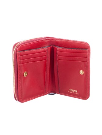 Versace Medusa Insignia Leather Compact Wallet
