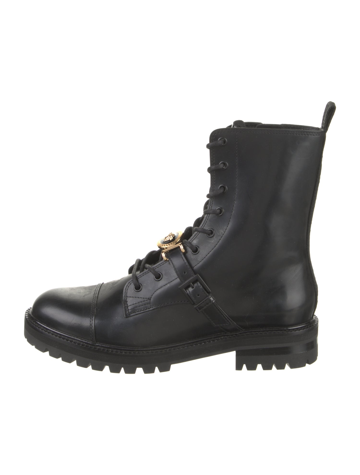 Versace Leather Combat Boots