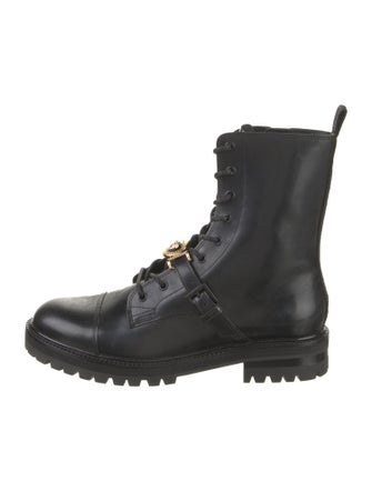 Versace Leather Combat Boots
