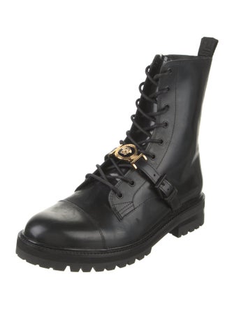 Versace Leather Combat Boots