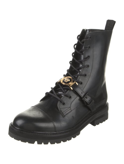 Versace Leather Combat Boots