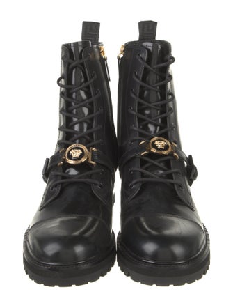 Versace Leather Combat Boots
