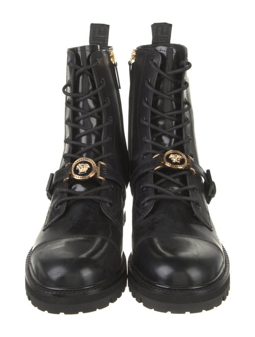 Versace Leather Combat Boots