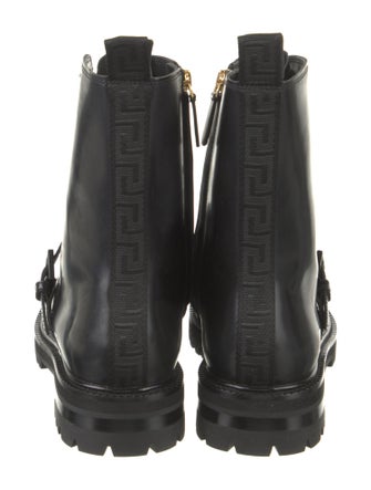 Versace Leather Combat Boots