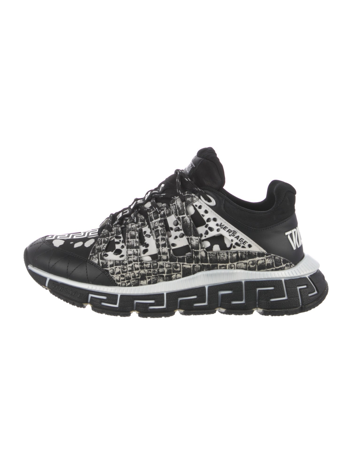 Versace Leather Printed Athletic Sneakers