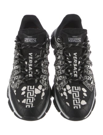 Versace Leather Printed Athletic Sneakers