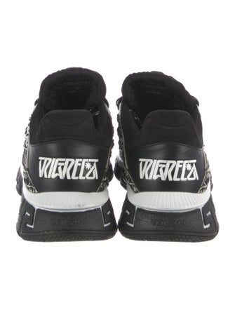 Versace Leather Printed Athletic Sneakers