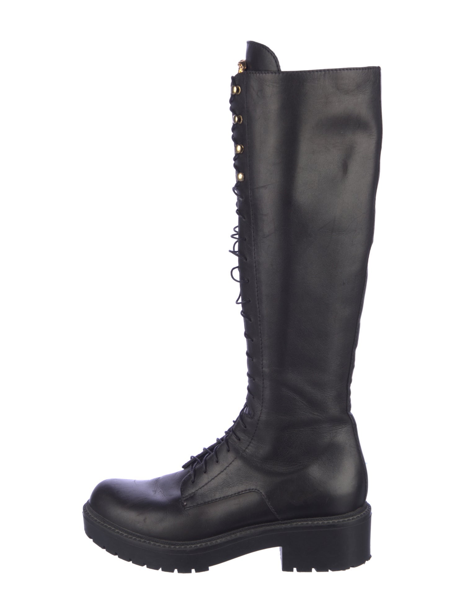 Versace Leather Lace-Up Boots