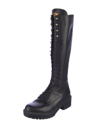 Versace Leather Lace-Up Boots