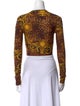 Versace Paisley Print Bateau Neckline Crop Top