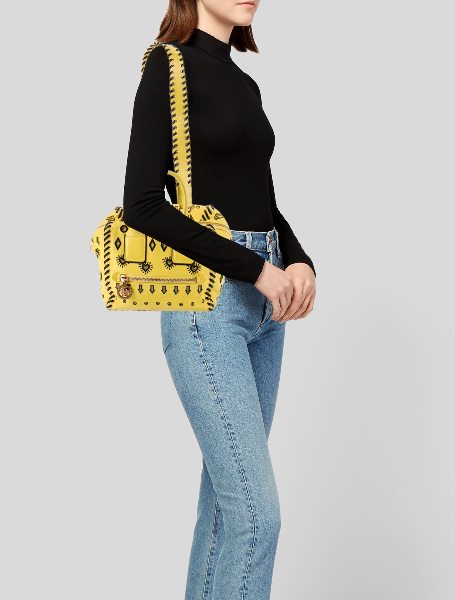 Versace Leather Top Handle Bag