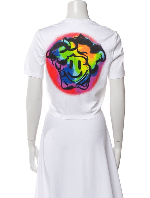 Versace Graphic Print Crew Neck Crop Top