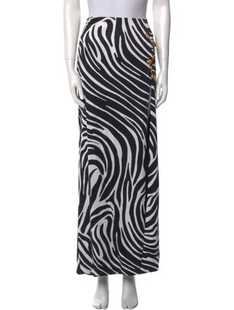 Versace Animal Print Long Skirt
