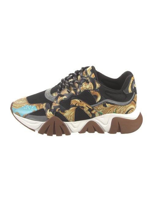 Versace Leather Colorblock Pattern Sneakers