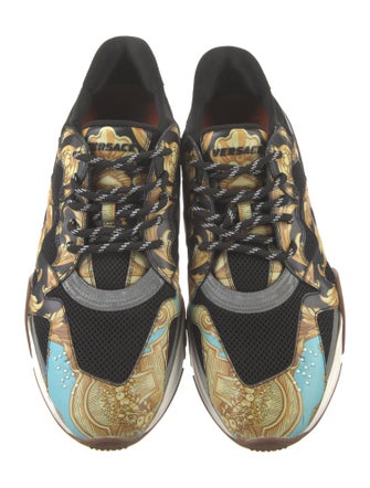 Versace Leather Colorblock Pattern Sneakers