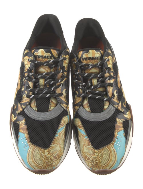 Versace Leather Colorblock Pattern Sneakers