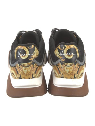 Versace Leather Colorblock Pattern Sneakers