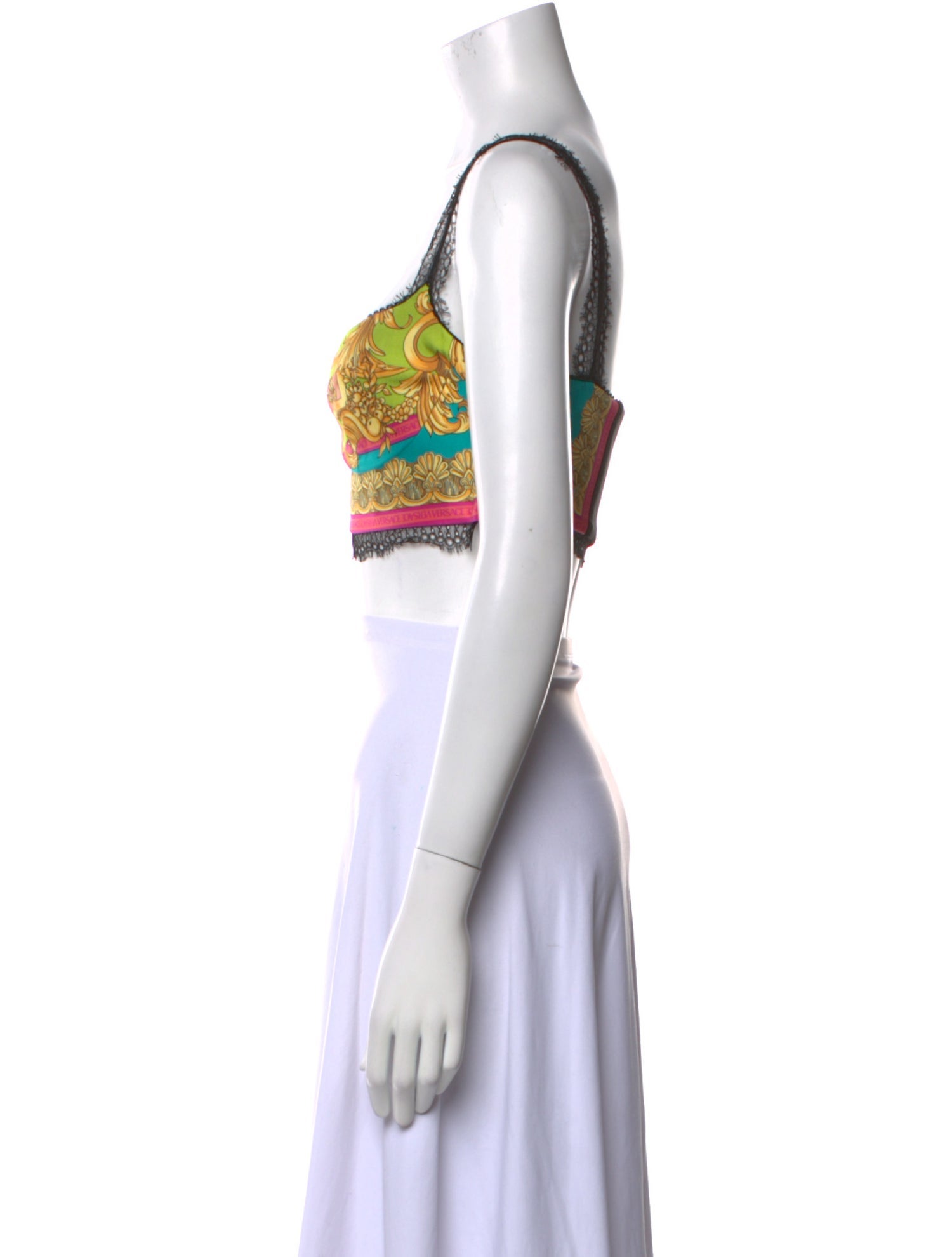 Versace Silk Paisley Print Crop Top