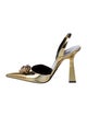 Versace Medusa Insignia Patent Leather Slingback Pumps