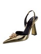 Versace Medusa Insignia Patent Leather Slingback Pumps