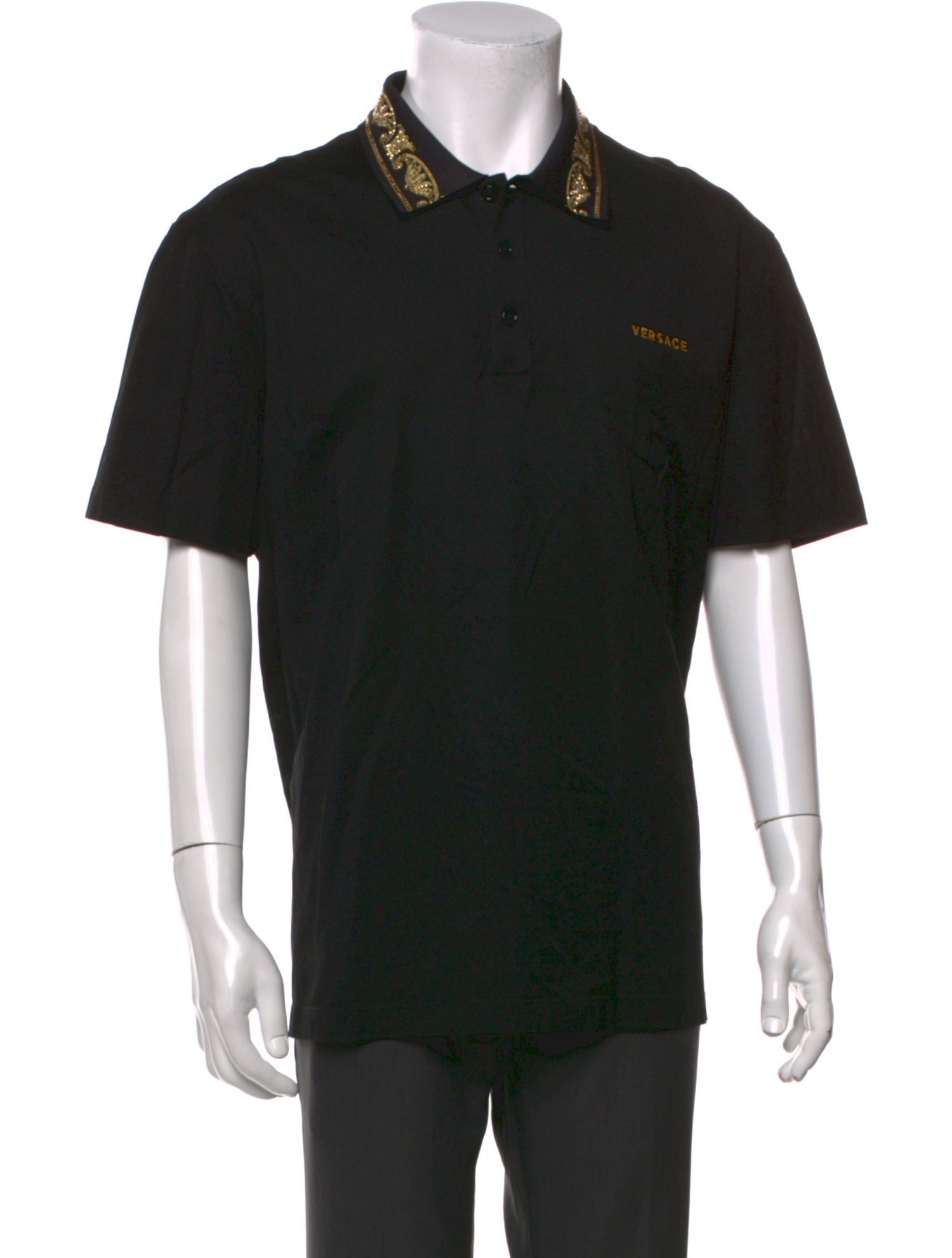 Versace Medusa Insignia Crew Neck Polo Shirt