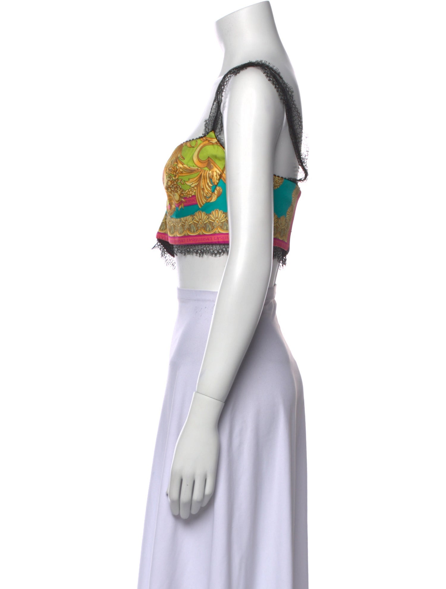 Versace Silk Paisley Print Crop Top