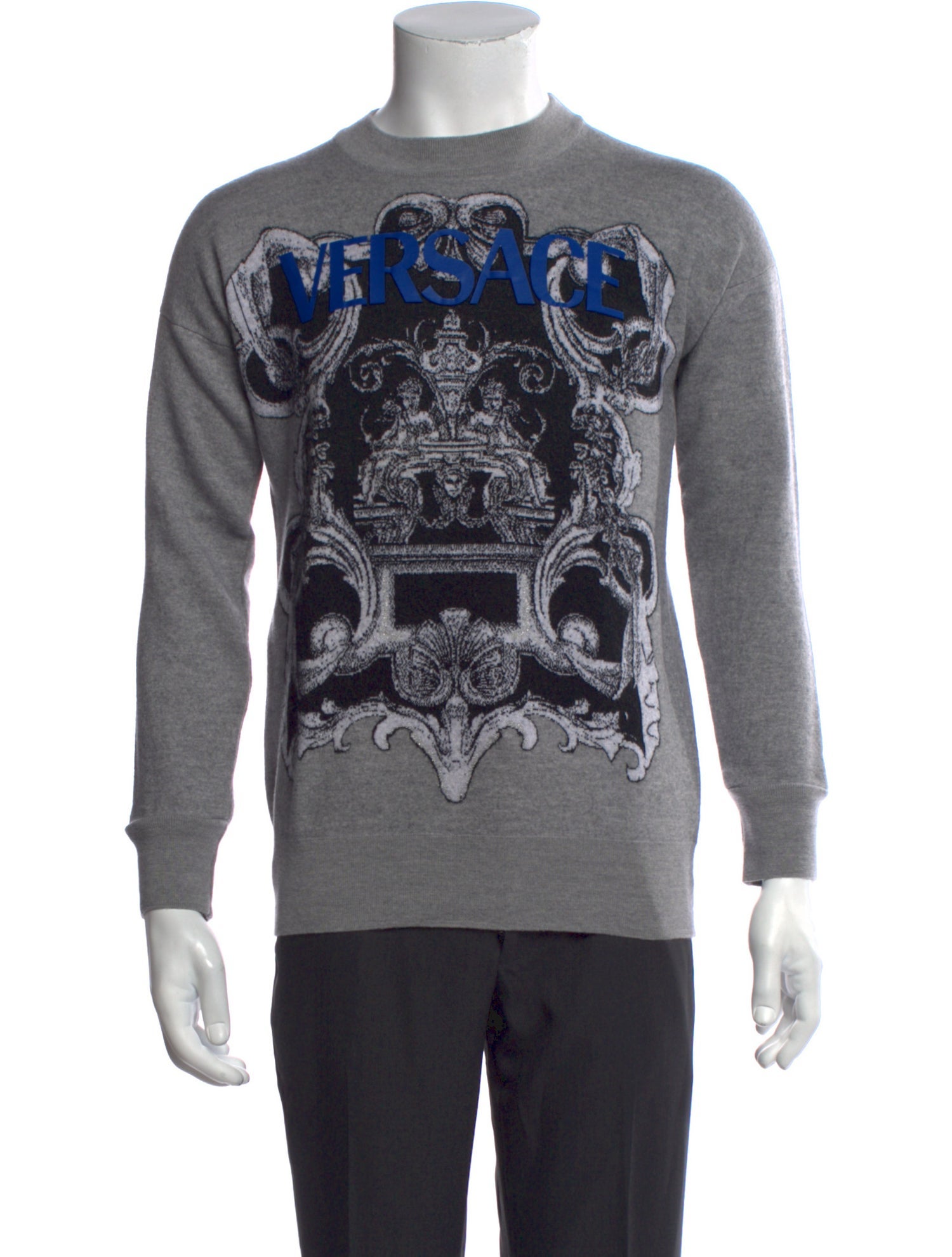 Versace Wool Graphic Print Pullover