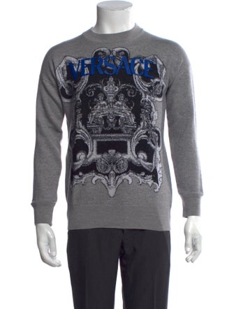 Versace Wool Graphic Print Pullover