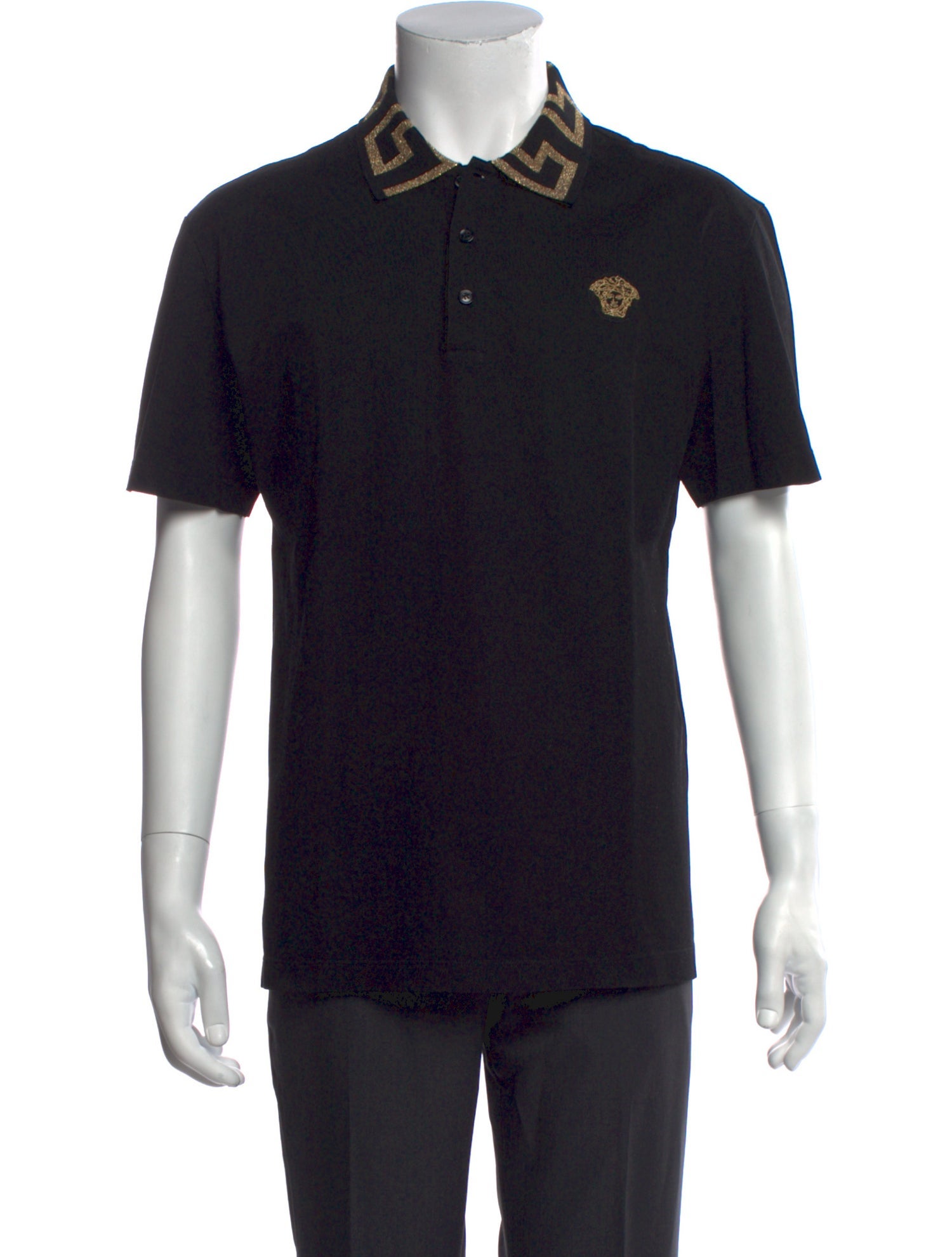 Versace Graphic Print Crew Neck Polo Shirt