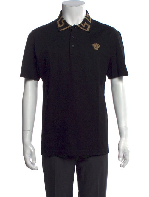 Versace Graphic Print Crew Neck Polo Shirt