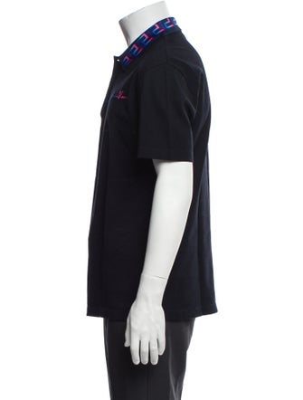 Versace Graphic Print Collar Polo Shirt