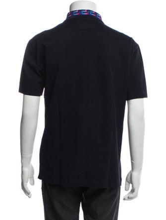 Versace Graphic Print Collar Polo Shirt