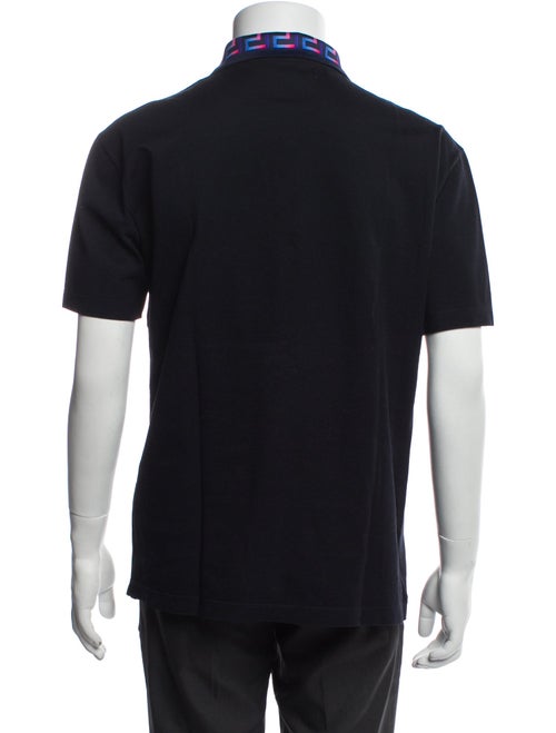 Versace Graphic Print Collar Polo Shirt