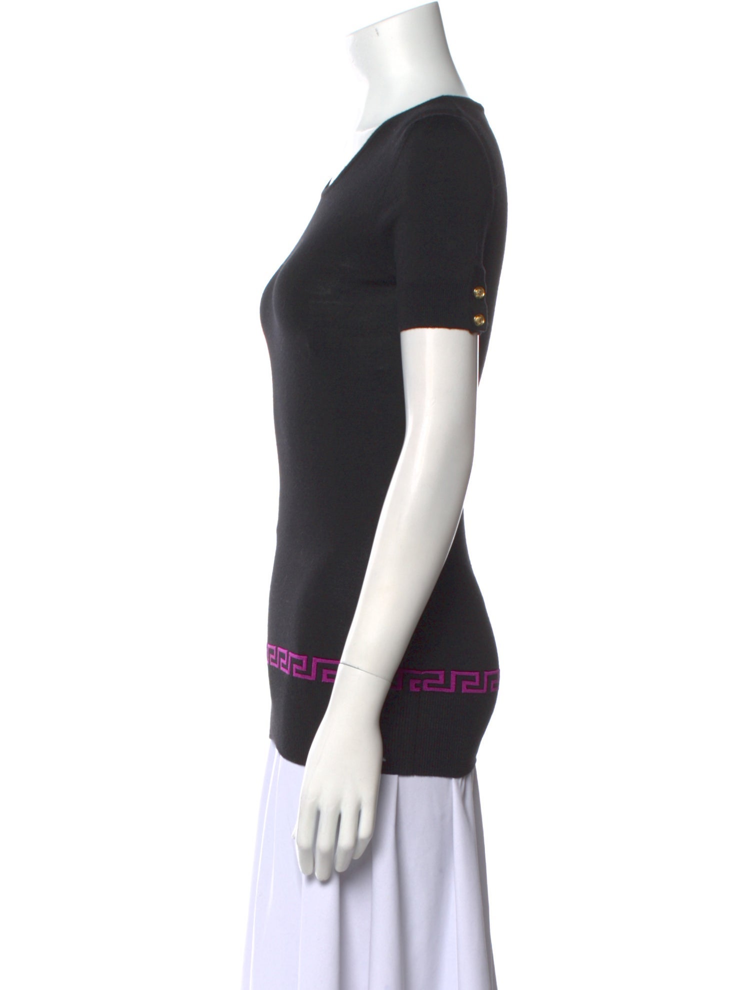 Versace Wool Scoop Neck T-Shirt