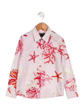 Versace Girls' Printed Button Up Shirt
