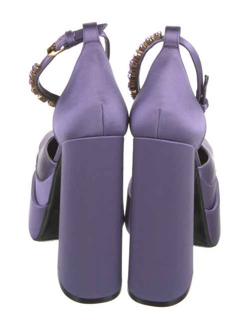 Versace Satin Crystal Embellishments D'Orsay Pumps