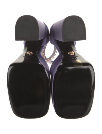 Versace Satin Crystal Embellishments D'Orsay Pumps