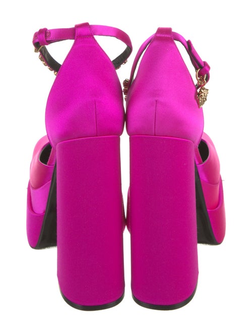 Versace Satin Crystal Embellishments D'Orsay Pumps